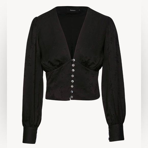 Realisation Par THE KAIA Voodoo silk jacquard blouse yin Yang 69 buttons - Picture 1 of 8